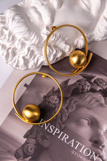 картинка Серьги Vault (г/п: золото, d 5.5 см) Katerina Vassou KV25.2-401413G ювелирный  магазин Калина являющийся официальным дистрибьютором в России 