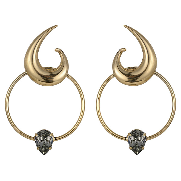 Серьги (кристаллы графит, 6.7х4,3 см, 16 гр.) Италия Claudio Canzian 002 02 844