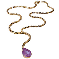 Колье (кристалл орхидея, 79,5 см, кулон 11,3х2 см) Италия Claudio Canzian 002 05 396