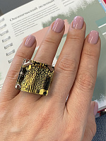 Кольцо Quadro Cold 17 золото/черное ENZO BENZO Италия