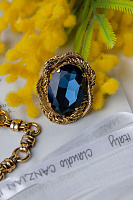 Кольцо Жгуты (кристалл синий, 4х3,5 см, регулируется) Италия Claudio Canzian 002 01 102