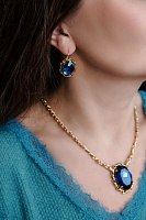 Серьги (Кристалл синий, 3х1,9 см, 12 гр.) Италия Claudio Canzian 002 02 822