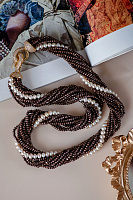 Колье (Жемчуг, кристаллы шоколад, прозрачные, г/п: золото, 54 см ) Испания  Uvelina NG70 0042B-08N1