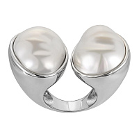 Кольцо (Майорка белая, 2.2х1.6 см, г/п: родий, регулируется 17.5-18.5) Испания Madreperla 020 01 049