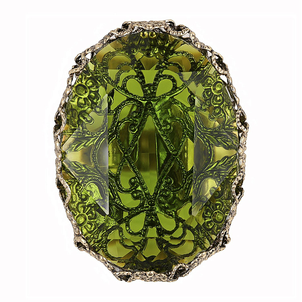 Кольцо Сафари (Кристалл бутылочного цвета, регулируется, 4.1х3.1 см) Италия Claudio Canzian 002 01 4