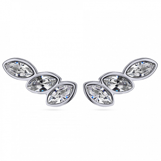 картинка Серьги Эдем (кристаллы белые, г/п: родий) Uvelina SW00 0110R-001E ювелирный  магазин Калина являющийся официальным дистрибьютором в России 