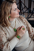 Кольцо (кристалл лайм) Италия Claudio Canzian 002 01 460