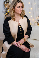 Колье Сферы (кристаллы коричневый, желтый, 68 см, 16,7х3.2 см) Италия Claudio Canzian 002 05 849