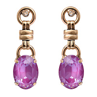 Серьги (кристалл орхидея, 4.1х1,3 см, 13 гр.) Италия Claudio Canzian 002 02 313