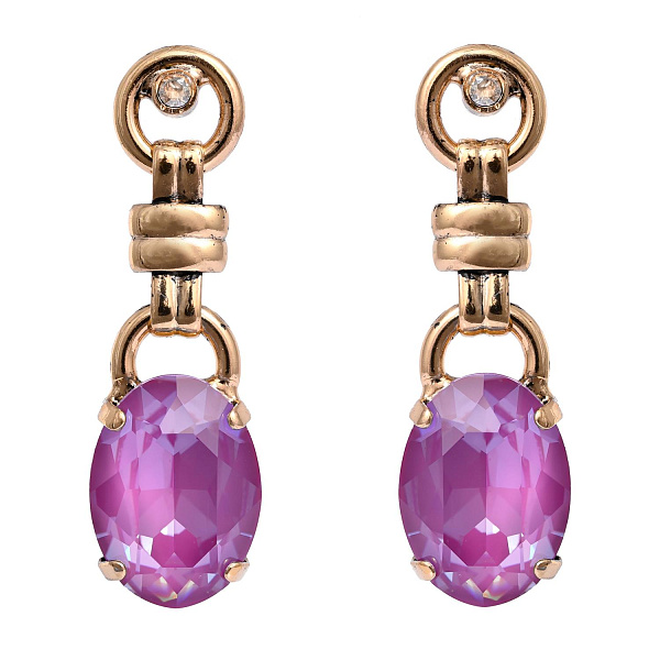 Серьги (кристалл орхидея, 4.1х1,3 см, 13 гр.) Италия Claudio Canzian 002 02 313