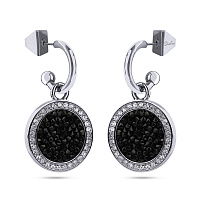 Серьги Галактика (кристаллы черные, г/п: родий) Uvelina SW00 0060R-280E3