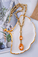 Колье (Кристалл манго, 50 см, 10,5х2 см) Италия Claudio Canzian 002 05 334