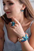 Браслет Летняя фантазия (эмаль, кристаллы, г/п: золото, до 18р.) Италия ANNIBALE BALDINI 007 04 087