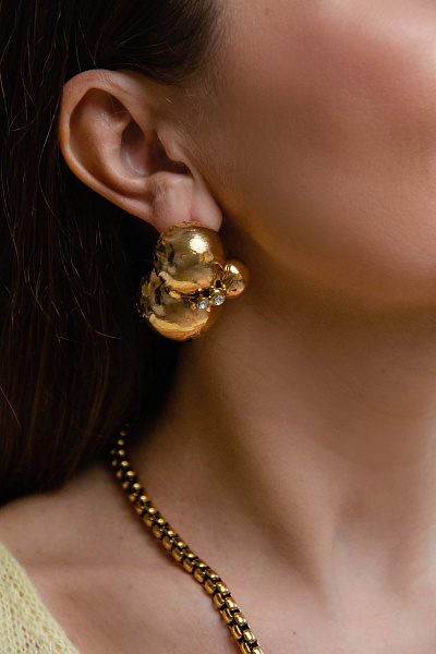 Серьги Сферы (Кристаллы прозрачные, 4х3.3, 22 гр) Италия Claudio Canzian 002 02 863