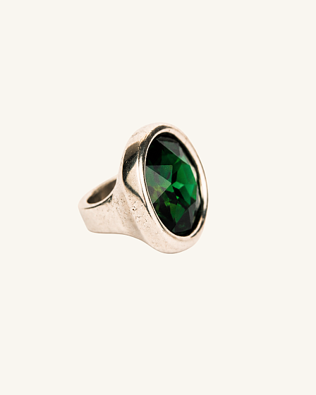 картинка Кольцо р.17 (кристалл зеленый, 3.5х3.5 см, г/п: серебро) 266501-08-2 Ciclon Эклипс Испания ювелирный  магазин Калина являющийся официальным дистрибьютором в России 