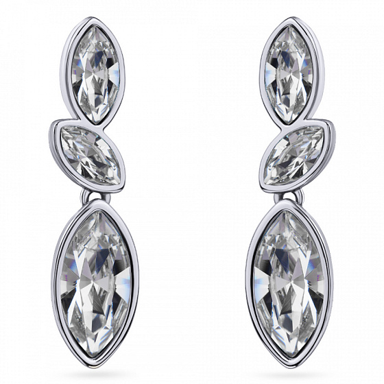 картинка Серьги Эдем (кристаллы белые, г/п: родий) Uvelina SW00 0110R-001E1 ювелирный  магазин Калина являющийся официальным дистрибьютором в России 