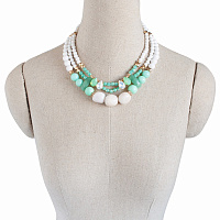 Колье (Нефрит, опал, жемчуг Majorca, хр.стекло, юв.смола) Solo 10107451 Россия