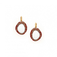 Серьги Milano (яшма,песок,раковина,3 см, г/п: золото) 12-90188 Франция Nature Bijjoux
