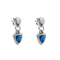 Серьги Ciclon 251606-71 (кристалл темно-синий, г/п: серебро, 2,7х1,2 см) Испания Amarre