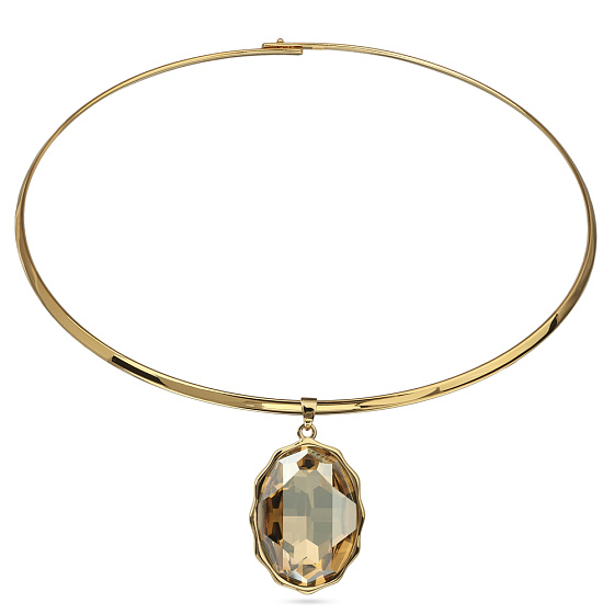 картинка Колье Сияние (кристаллы шампань, г/п: золото, 42 см) Uvelina SW00 0095G-016N ювелирный  магазин Калина являющийся официальным дистрибьютором в России 