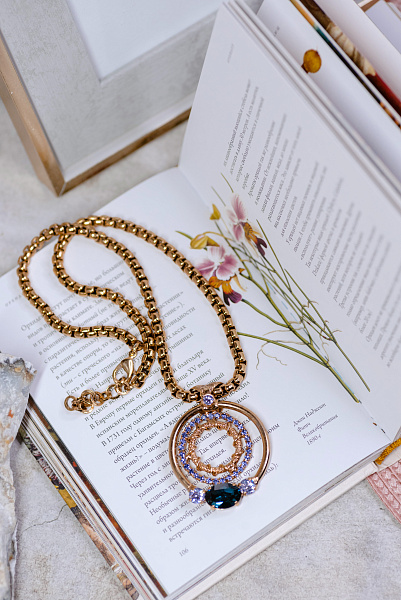 Колье (сине-фиолетовые кристаллы) Италия  Claudio Canzian  002 05 429