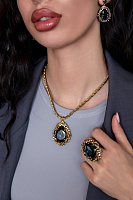 Колье Франческа (Кристалл цвета сапфир, 47 см, 4,2Х3,2 см) Италия Claudio Canzian  002 05 528