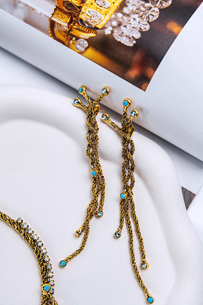 Серьги Хромосомы (кристалл голубой) Италия Claudio Canzian  002 02 214