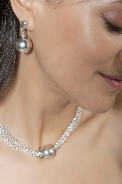 Серьги Ciclon (г/п: серебро, 3,2х1,8 см) 256602 Испания Spherik