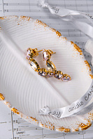 Серьги (кристаллы розовый, медовый, 4,5х0,8 см, 8 гр.) Италия Claudio Canzian 002 02 783