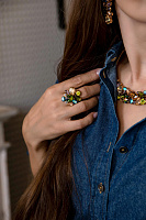 Кольцо (кристаллы разноцветные, 3х2,6 см, регулируется) Италия Claudio Canzian 002 02 567