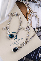 Браслет (кристалл синий, прозрачный 17-21 см) RUS100-01-0 Испания Ciclon Э/коллекция