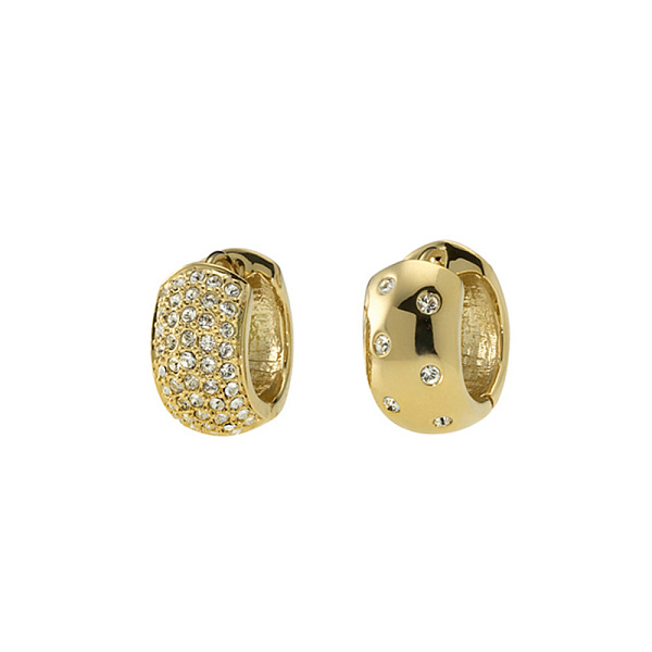 Серьги (кристалл прозрачный, г/п: золото, 0,6х1,3 см) 22156G Австрия Oliwer Weber