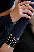 Браслет (кристалл прозрачный 6,7 см, 1х1см, г/п: золото) Греция Kalliope 022 04 018