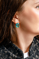 Серьги Леденцы (кристалл бирюзовый, 1,8х1,3 см, 8 гр.) Италия  Claudio Canzian 002 02 584