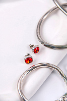 Серьги Ciclon EMO608-03 (кристалл красный, г/п: серебро) Испания
