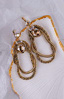 Серьги Жгуты (кристалл медовый, 9х2,7 см, 32 гр.) Италия Claudio Canzian 002 02 021