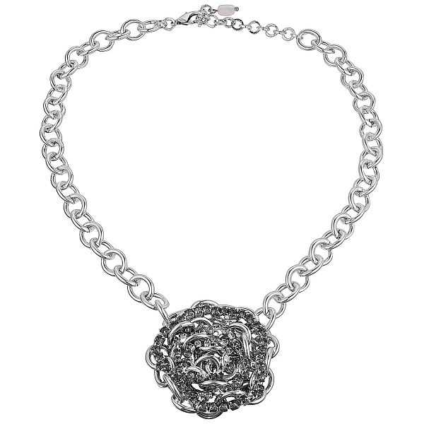 Колье Цепи (Кристалл графит, регулируется до  50см, кулон 4,5 см) Италия Claudio Canzian 002 04 778