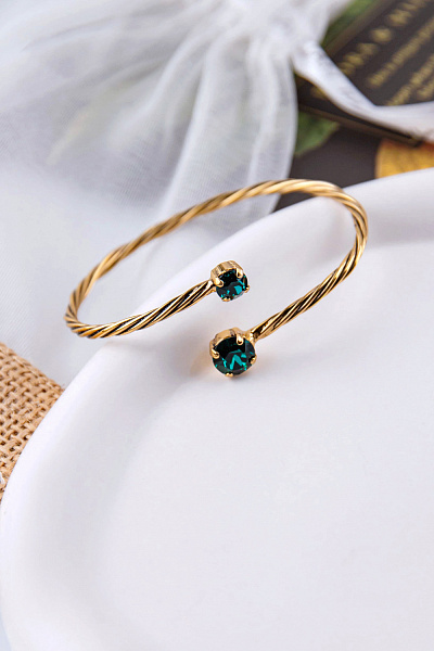 Браслет Поцелуйчик (кристалл зеленый) Италия Claudio Canzian 002 04 167