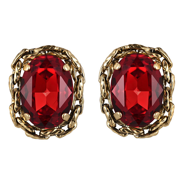 Серьги (Кристалл красный, 2,3х1,9 см, 12 гр.) Италия Claudio Canzian 002 02 821