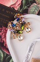 Серьги (кристаллы разноцветные, 4,4х2,1 см, 14 гр.) Италия Claudio Canzian 002 02 826