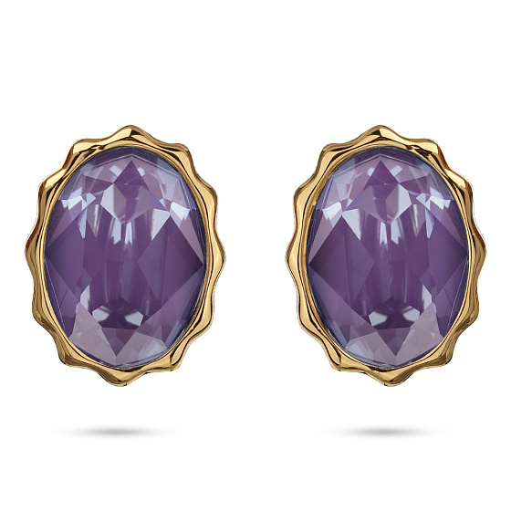 картинка Пусеты Сияние (кристаллы пурпурные, г/п: золото) Uvelina SW00 0095G-161E1 ювелирный  магазин Калина являющийся официальным дистрибьютором в России 