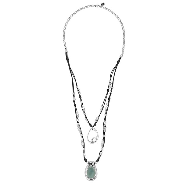 Колье (муранское стекло - голубой, нат.кожа) 232832-36 Испания Ciclon 25TH-COLORS