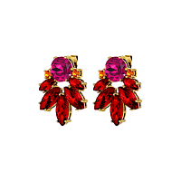 Серьги DRAGO (кристалл красный, оранжевый, г/п: золото, 3,5х2,5 см) Дания DYRBERG/KERN 470064