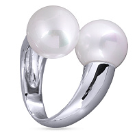 Кольцо Дуэт (Майорка 14 мм, белая, г/п: родий) Uvelina MG01 0027R-01R-8