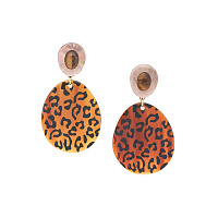 Клипсы Jaguar (Тигровый глаз, перламутр, рог, 9 см) 11-90440 Франция Nature Bijjoux