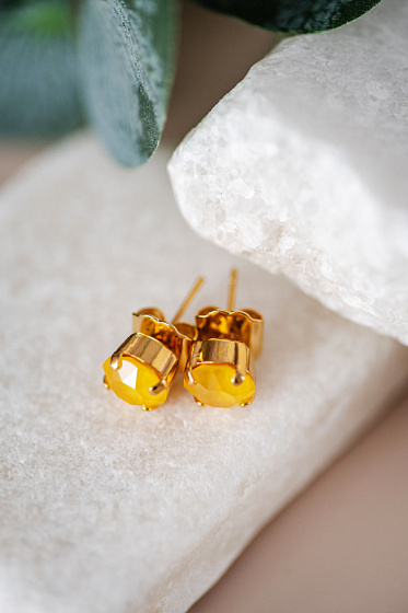 картинка Пуссеты (дынно желтый кристалл) Италия  Claudio Canzian 002 02 325 ювелирный  магазин Калина являющийся официальным дистрибьютором в России 