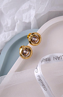 Серьги (кристаллы персиковые, 1,6х1,6 см, 10 гр.) Италия Claudio Canzian 002 02 804