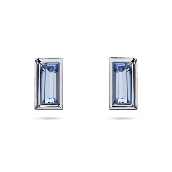 Пусеты Богемия (кристаллы светлый сапфир, г/п: родий) Uvelina SW00 0045R-211E