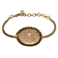 Браслет (розовый кварц, 3,1х2,4 см, дл. регулир.) Италия Claudio Canzian 002 04 501