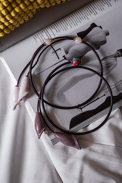 Колье Bouquet Due бордовый/серый ENZO BENZO Италия